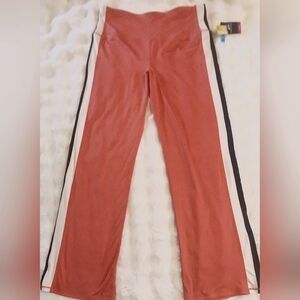 Coral Leggings with Side Stripes